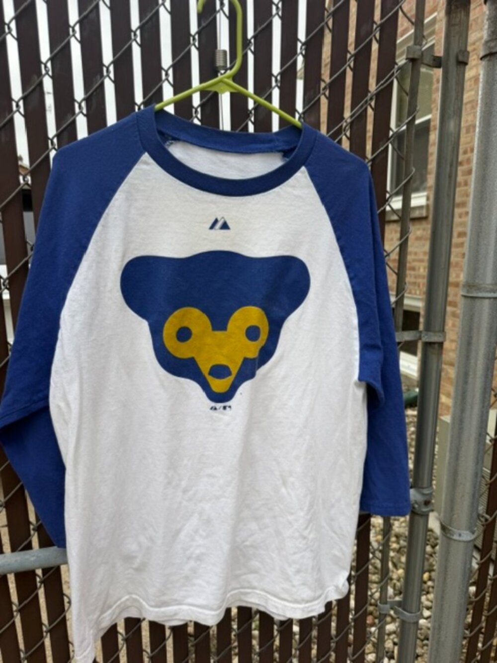 Majestic Chicago Cubs Vintage Bear Logo Raglan Shirt. Men Size Large #MLB shirt